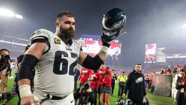 Philadelphia Eagles center Jason Kelce after the final game of his NFL career.